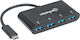 Manhattan IADAP USB31-HUB4 USB 3.0 Hub with 4 Ports Connecting to a Computer USB-C