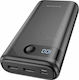 Borofone BT35Α Power Bank 20000mAh με 2 Θύρες USB-A Μαύρο