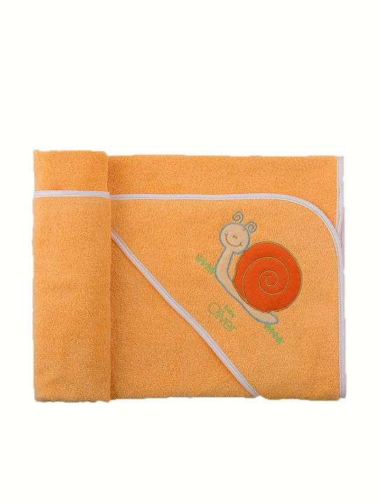 Baby Oliver Hooded Baby Bath Towel Des.483 Orange