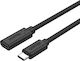 Unitek USB 3.2 Cable USB-C male - USB-C female 100W Black 0.5m (C14086BK)