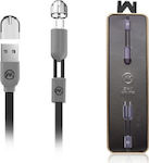 WK Flat USB 2.0 to micro USB Cable Μαύρο 1m (WDC-001)