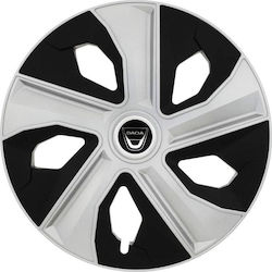 Jestic Luna Ring Mix Автомобилни Чаши 15" С Марка Dacia Сребристи 4 Бройки
