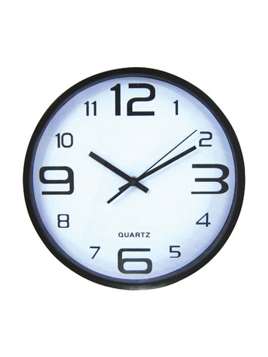 Wall Clock Plastic Black Ø30cm