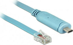 DeLock Flat USB 2.0 Cable USB-C male - RS-232 male Blue 3m (63914)
