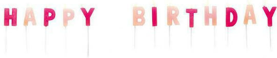 Amscan Κεριά Μίνι Happy Birthday Ροζ