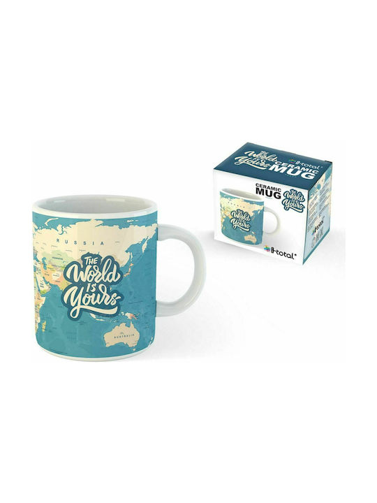 I-Total Map Ceramic Cup Blue 295ml