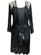 Luna Women's Robe with Nightdress Black 6302