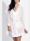 Luna Women's Satin Robe White 5803