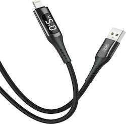 XO NB162 Braided USB-A to Lightning Cable Μαύρο 1m (16.005.0074)