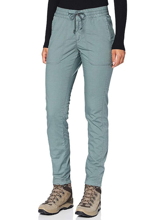 Elevated Women's Fabric Trousers with Elastic Green
