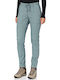Elevated Women's Fabric Trousers with Elastic Green
