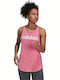 Adidas Loungewear Essentials Women's Athletic Cotton Blouse Sleeveless Pink