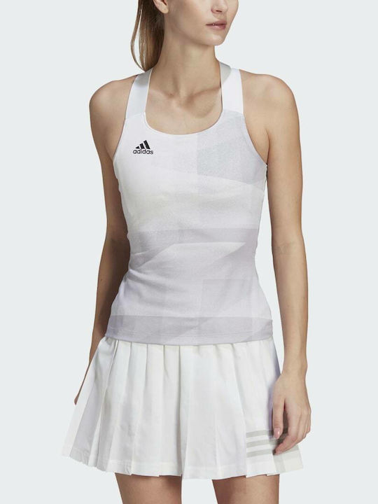 Adidas Damen Sportlich Bluse Ärmellos Weiß