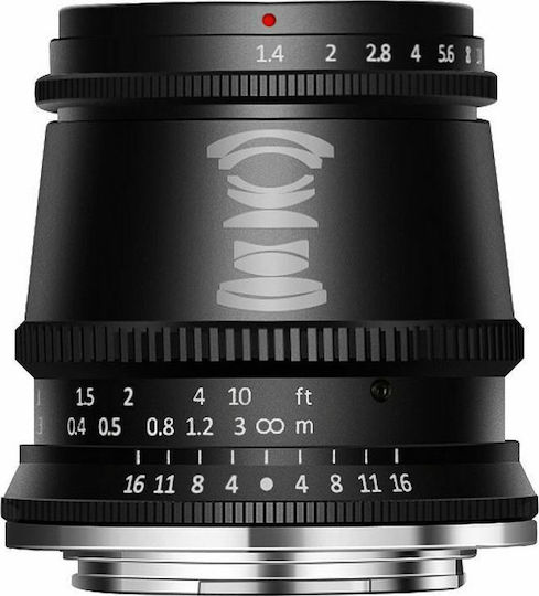 TTArtisan Crop Φωτογραφικός Φακός 17mm f/1.4 Σταθερός για Fujifilm X Mount Μαύρος