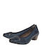 Jana Leather Navy Blue Heels