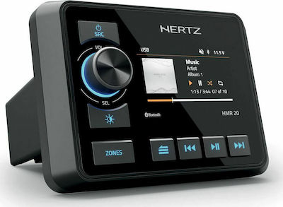 Hertz HMR 20 DAB+ Ηχοσύστημα Σκάφους 4x50W Αδιάβροχο με AUX / Bluetooth / USB Μαύρο