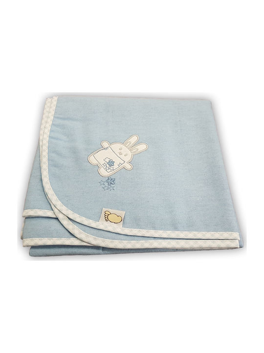 Figlio Bino Bunny Flannel Swaddle Wrap Light Bl...