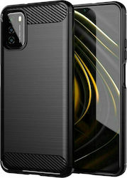 Hurtel Carbon Back Cover Σιλικόνης Μαύρο (Poco M3 / Redmi 9T)