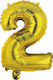Μπαλόνι Foil Αριθμός Μίνι 2 Χρυσό 35εκ.
