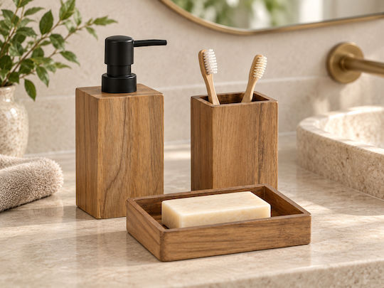 Eurocasa Eurocasa Badezimmerzubehör-Set Hölzernes Braune