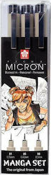 Sakura Pigma Micron Μαρκαδόροι Σχεδίου Μαύροι Σ...