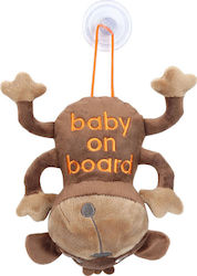 Baby Wise Σήμα Baby on Board Κουκλάκι με Βεντούζα Μαϊμουδάκι Καφέ