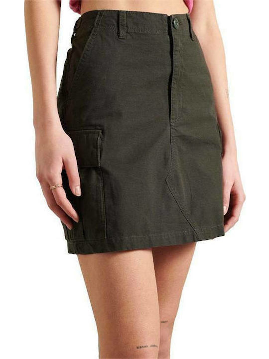 Superdry Mini Skirt in Green color