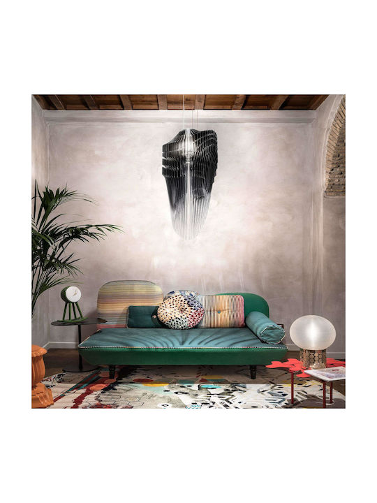 Slamp Avia Pendant Light Black for 7 Bulbs E27 140x75cm