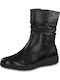 Leather Women's Ankle Boots Platform Black