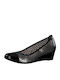 Jana Anatomic Leather Black Heels