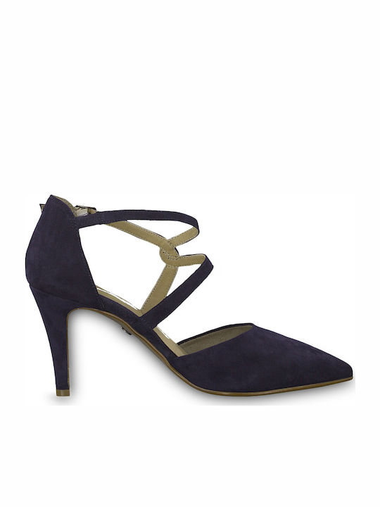 Tamaris Suede Navy Blue Heels