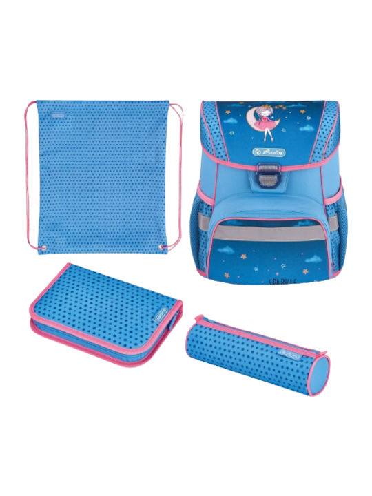 Herlitz Loop Plus Mond Dame Set Schulranzen Rucksack Grundschule, Grundschule in Blau Farbe 16Es