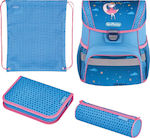 Herlitz Loop Plus Mond Dame Set Schulranzen Rucksack Grundschule, Grundschule in Blau Farbe 16Es