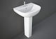 Rak Ceramics Kompletter Wandmontierter Badezimmerwaschbecken mit Sockel Keramik 38x50x82cm Weiß