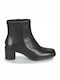 Meda Leather Women's Chelsea Boots with Medium Heel Black
