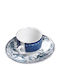 Cryspo Trio Mediterraneo Set Tassen Kaffee aus Porzellan Blau 100ml 6Stück