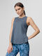 4F Summer Women's Blouse Sleeveless Blue