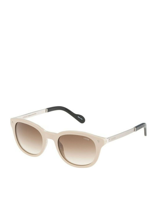 Lozza Men's Sunglasses with Beige Plastic Frame and Brown Lens