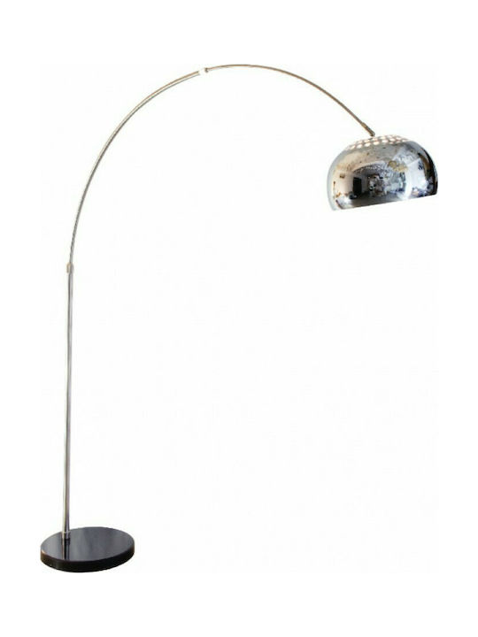 Floor Lamp H240cm. with Socket for Bulb E27 Silver