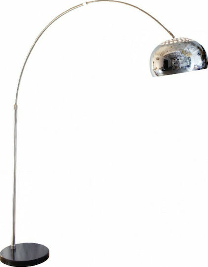 Lampa de podea Î240cm. cu Soclu pentru Bec E27 Argintiu
