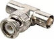Spark Convertor BNC masculin în BNC 2x femelă Argintiu 1buc BNC-2F-1M