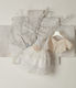 Guy Laroche Ecru Baptism Clothing Set with Hair Accessories , Cardigan & Dress 3pcs