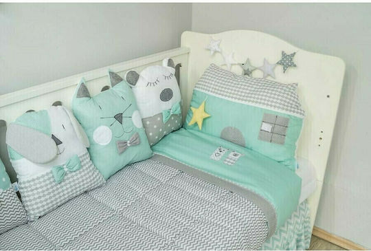 Baby Star Fitted Sheet Sugar Family Green 75x140cm