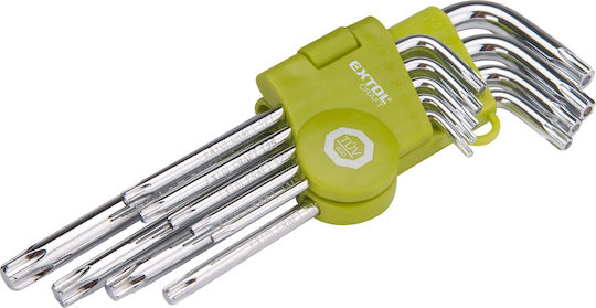 Extol Set chei Torx cu 9 bucăți în formă L