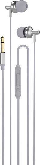 XO EP35 Metal In-ear Handsfree με Βύσμα 3.5mm Ασημί