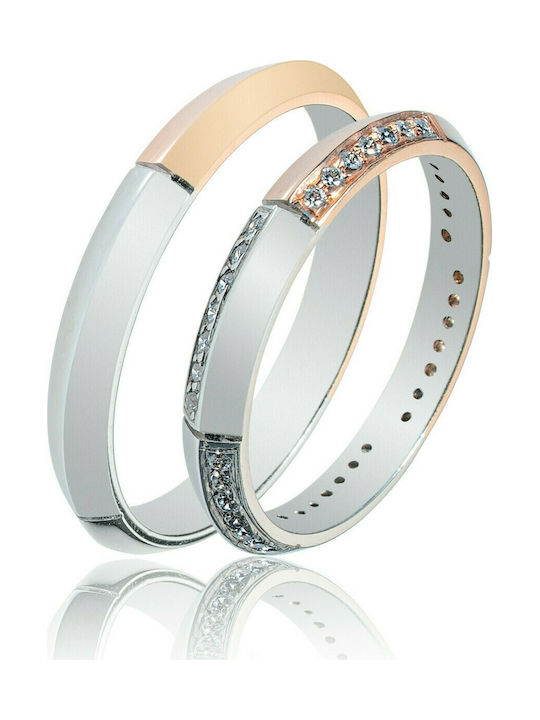 Maschio Femmina Wedding Ring Bicolour 9K