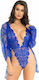 Leg Avenue 28762 Teddy & Robe Секси Боди Blue