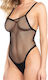 Leg Avenue 81554 Fishnet Side Boob Teddy Black