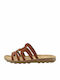 Venini S37-13294 Women's Flat Sandals in Brown Color