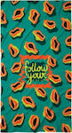 John Frank Papaya Beach Towel Green 150x80cm.